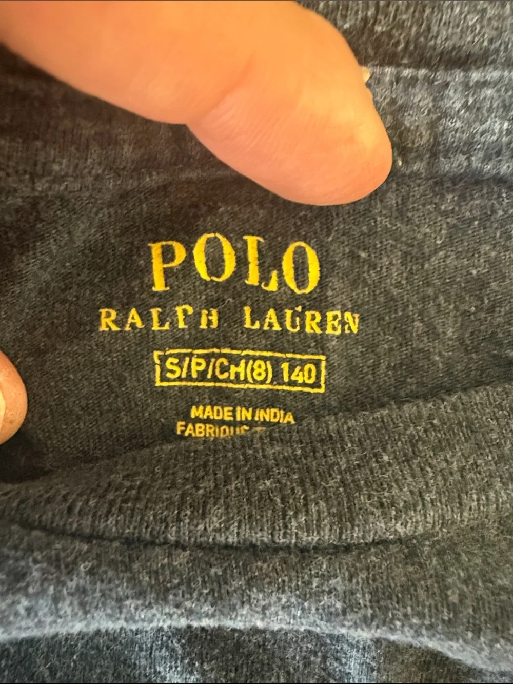 Three Ralph Lauren Long-Sleeve Crewneck Tee in Heather Blue, Red and Green-7